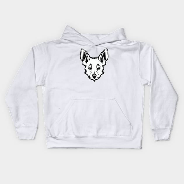 Dog face Kids Hoodie by stkUA